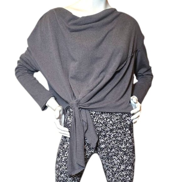 UMGEE Grey Long Sleeved Slouch Off Shoulder Shirt sz M - Picture 2 of 10